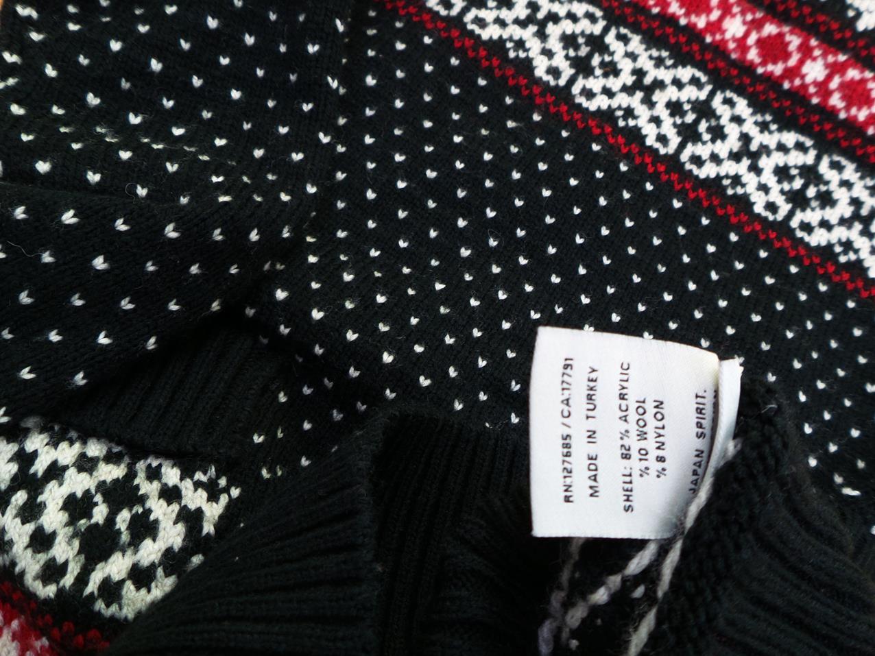 Superdry Rozmiar XS Kolor Czarny Fair Isle Crew Neck Tunika Bluzka Dzianina Długi rękaw Materiał Akryl