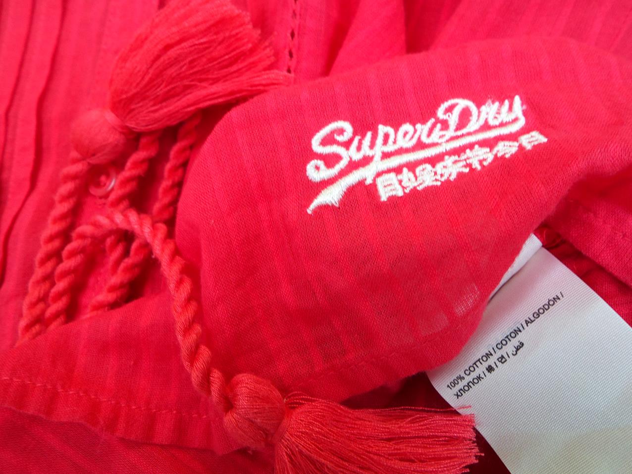 20171124_123229.jpg Superdry Rozmiar XS Kolor Różowy Okrągły dekolt Bluzka Zapinana Krótki rękaw Materiał Bawełna 100%