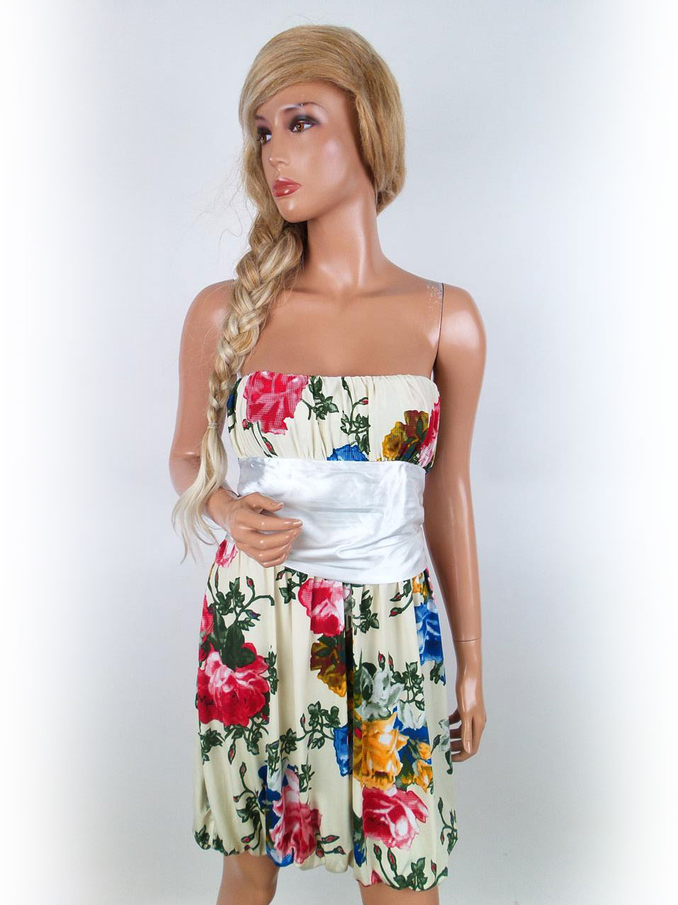 Funky Girls Rozmiar 4 Kolor Kremowy Odkryte Ramiona Sukienka Mini Bezrękawnik Krótka Funky Girls Rozmiar 4 Kolor Kremowy Odkryte Ramiona Sukienka Mini Bezrękawnik Krótka
