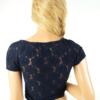 ABERCROMBIE KIDS Rozmiar S Kolor Granatowy W łódkę Bluzka Crop Top Krótki rękaw Materiał Bawełna