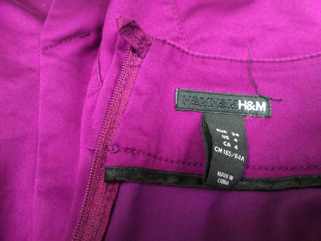 Rozmiar 34 Kolor Purpurowy Spódnica Prosta i Ołówkowa Do Kolan Materiał Bawełna
