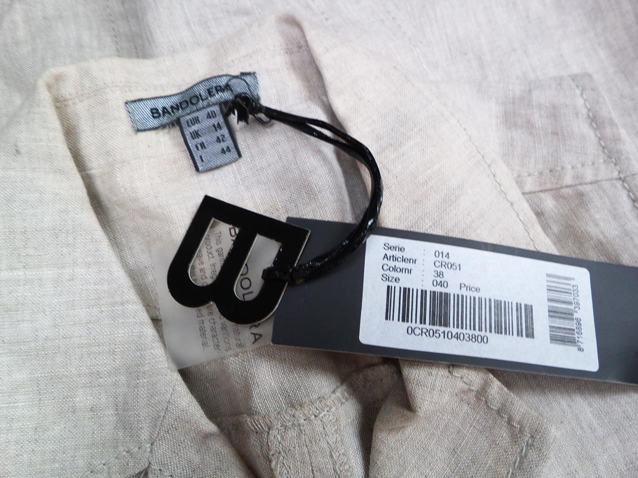 BANDOLERA Rozmiar 40 Kolor Beżowy Kołnierz Tunika Zapinana Bluzka Bezrękawnik Materiał Len 100% BANDOLERA Rozmiar 40 Kolor Beżowy Kołnierz Tunika Zapinana Bluzka Bezrękawnik Materiał Len 100%