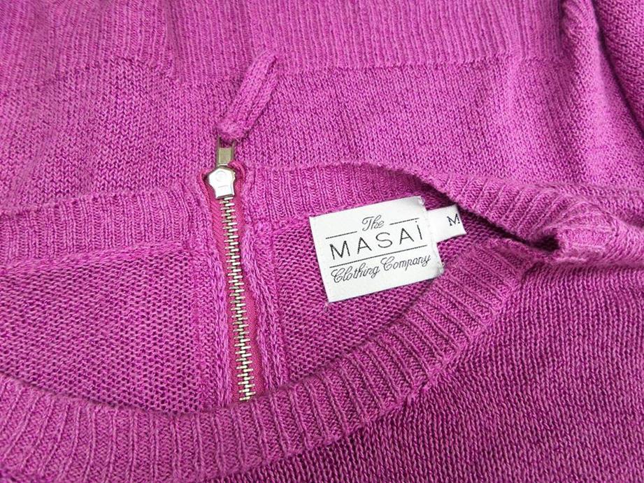 The Masai Rozmiar M Kolor Różowy Okrągły dekolt Tunika Bluzka Dzianina Rękaw 3/4 Materiał Len The Masai Rozmiar M Kolor Różowy Okrągły dekolt Tunika Bluzka Dzianina Rękaw 3/4 Materiał Len