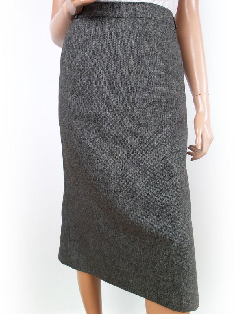 Rozmiar 44 Kolor Szary A-Line Spódnica Midi Materiał Rayon