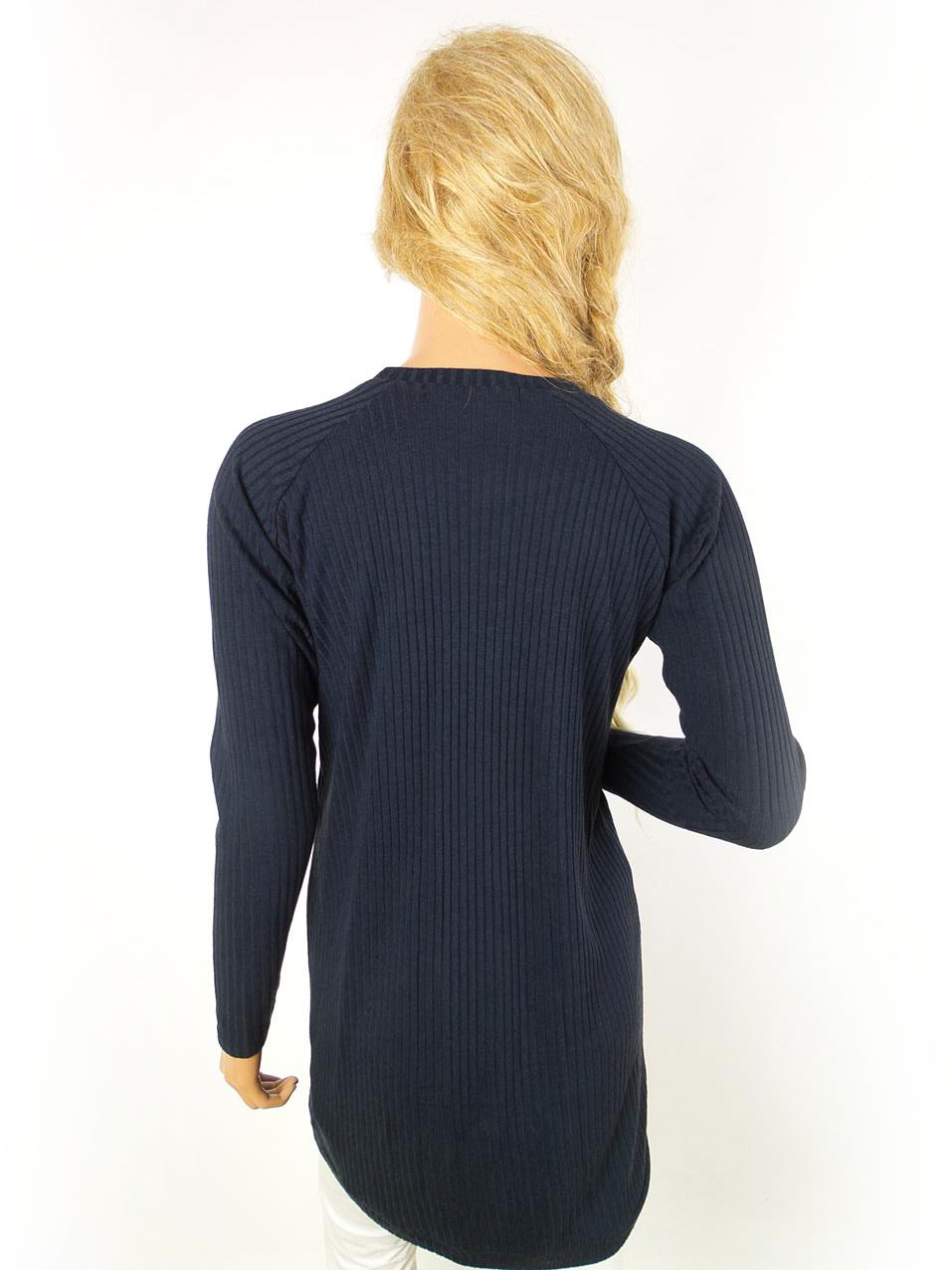BIK BOK Rozmiar XS Kolor Granatowy Crew Neck Sukienka Sweterkowa Długi rękaw Krótka
