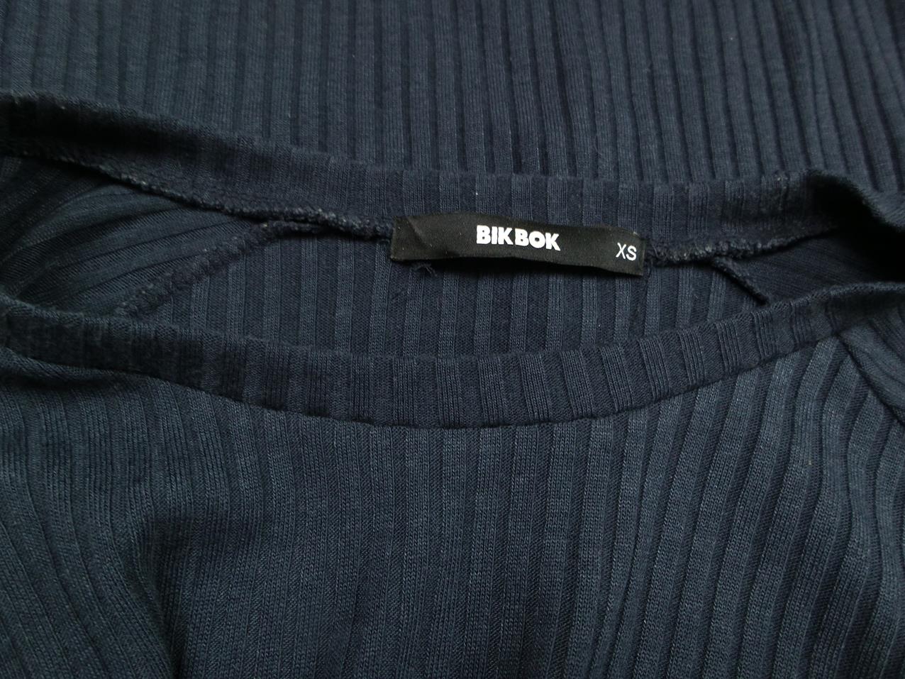 BIK BOK Rozmiar XS Kolor Granatowy Crew Neck Sukienka Sweterkowa Długi rękaw Krótka