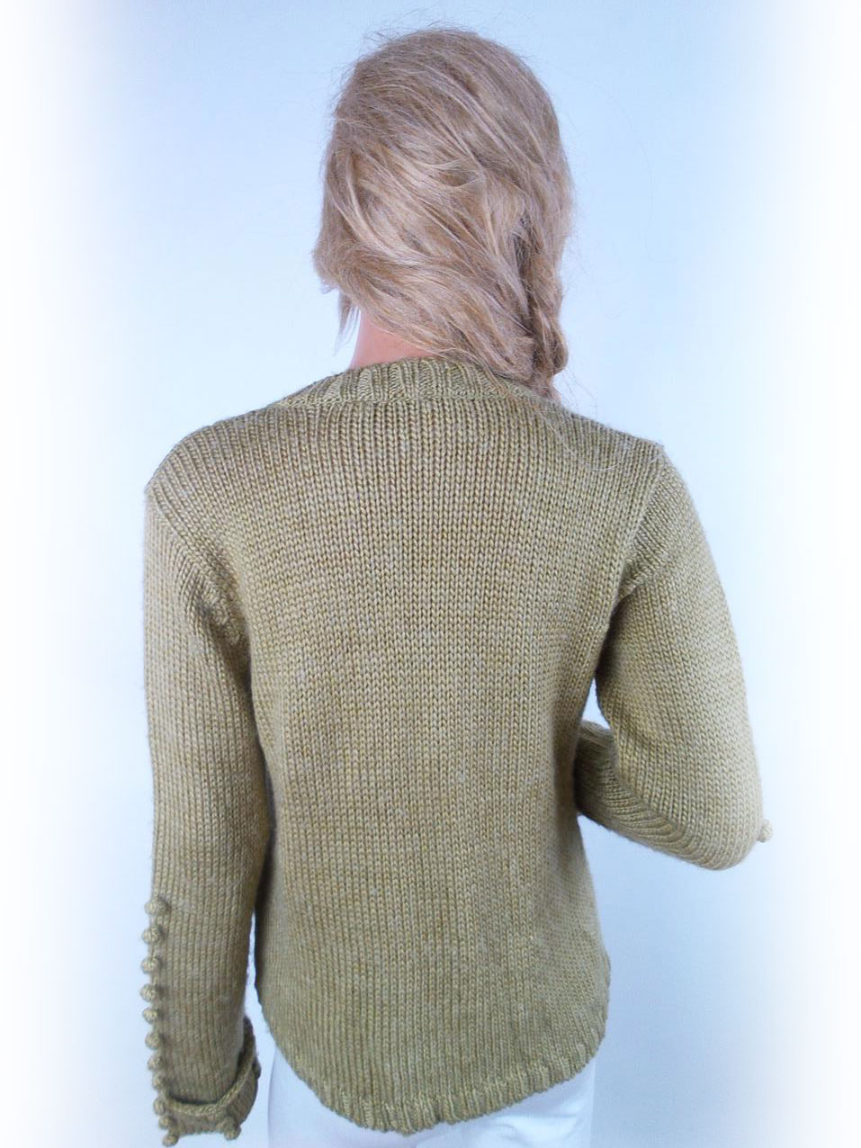 Bison Woman Rozmiar 38 Kolor Beżowy Crew Neck Kardigan Zapinany Długi rękaw Materiał Akryl Cienka dzianina