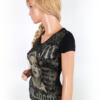 Immortal Collection Rozmiar S Kolor Czarny W serek T-Shirt Krótki rękaw Materiał Bawełna