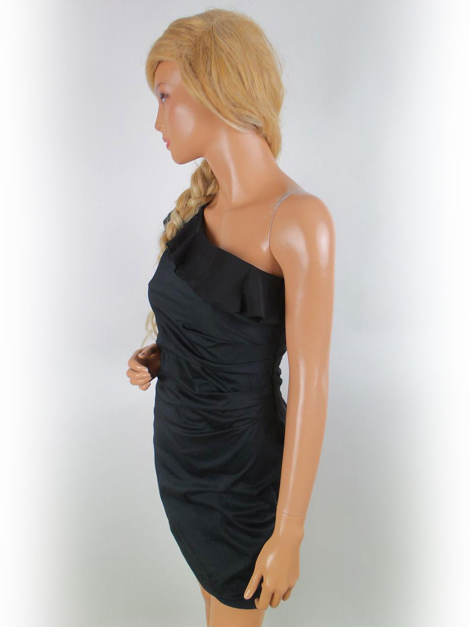 Belle by Oasis Rozmiar 10/36 Kolor Czarny Na Jedno Ramię Sukienka Bodycon Bezrękawnik Krótka Materiał Bawełna Belle by Oasis Rozmiar 10/36 Kolor Czarny Na Jedno Ramię Sukienka Bodycon Bezrękawnik Krótka Materiał Bawełna