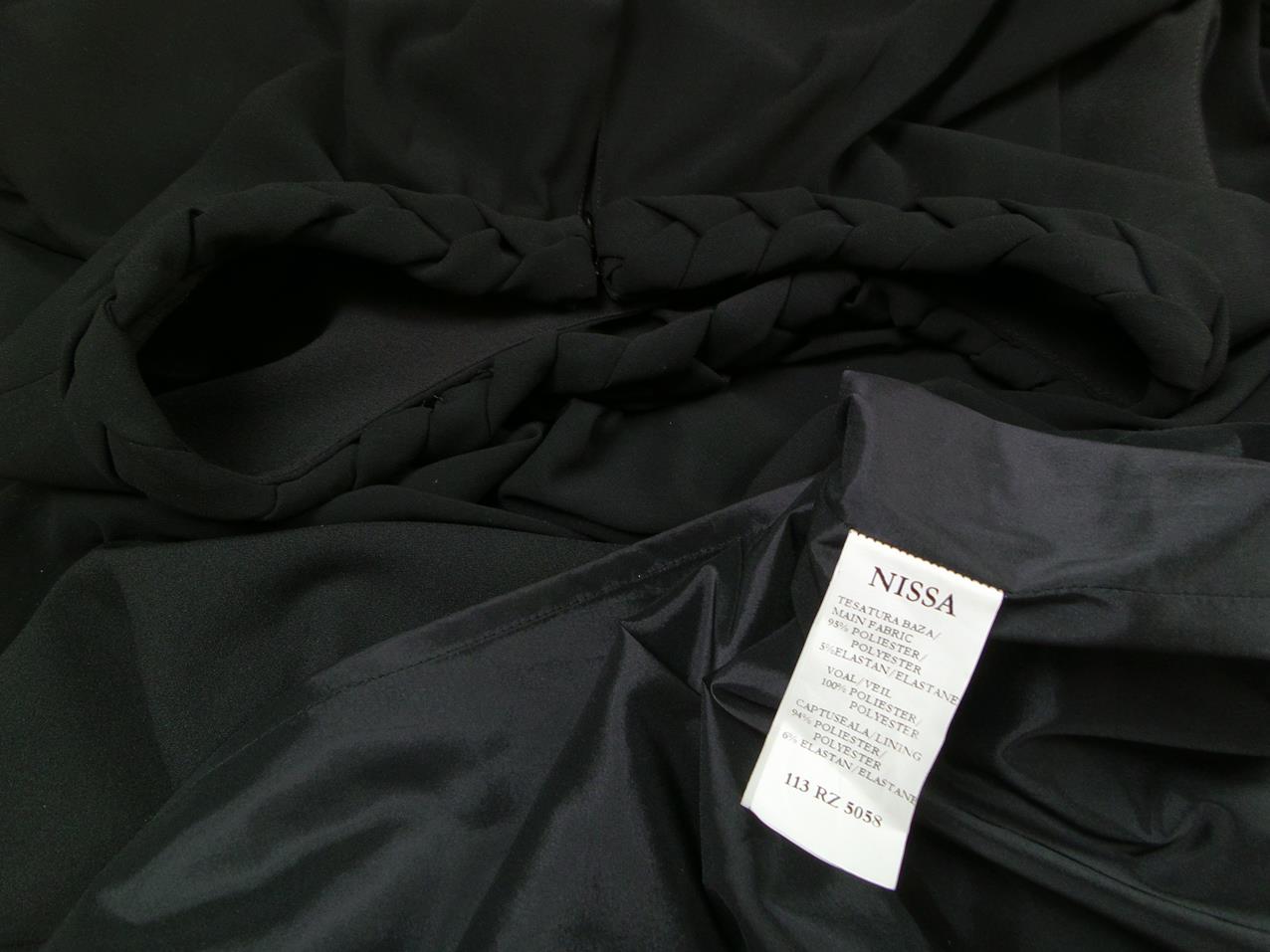 Nissa Rozmiar 42 Kolor Czarny Okrągły dekolt Sukienka Blouson Bezrękawnik Midi Nissa Rozmiar 42 Kolor Czarny Okrągły dekolt Sukienka Blouson Bezrękawnik Midi