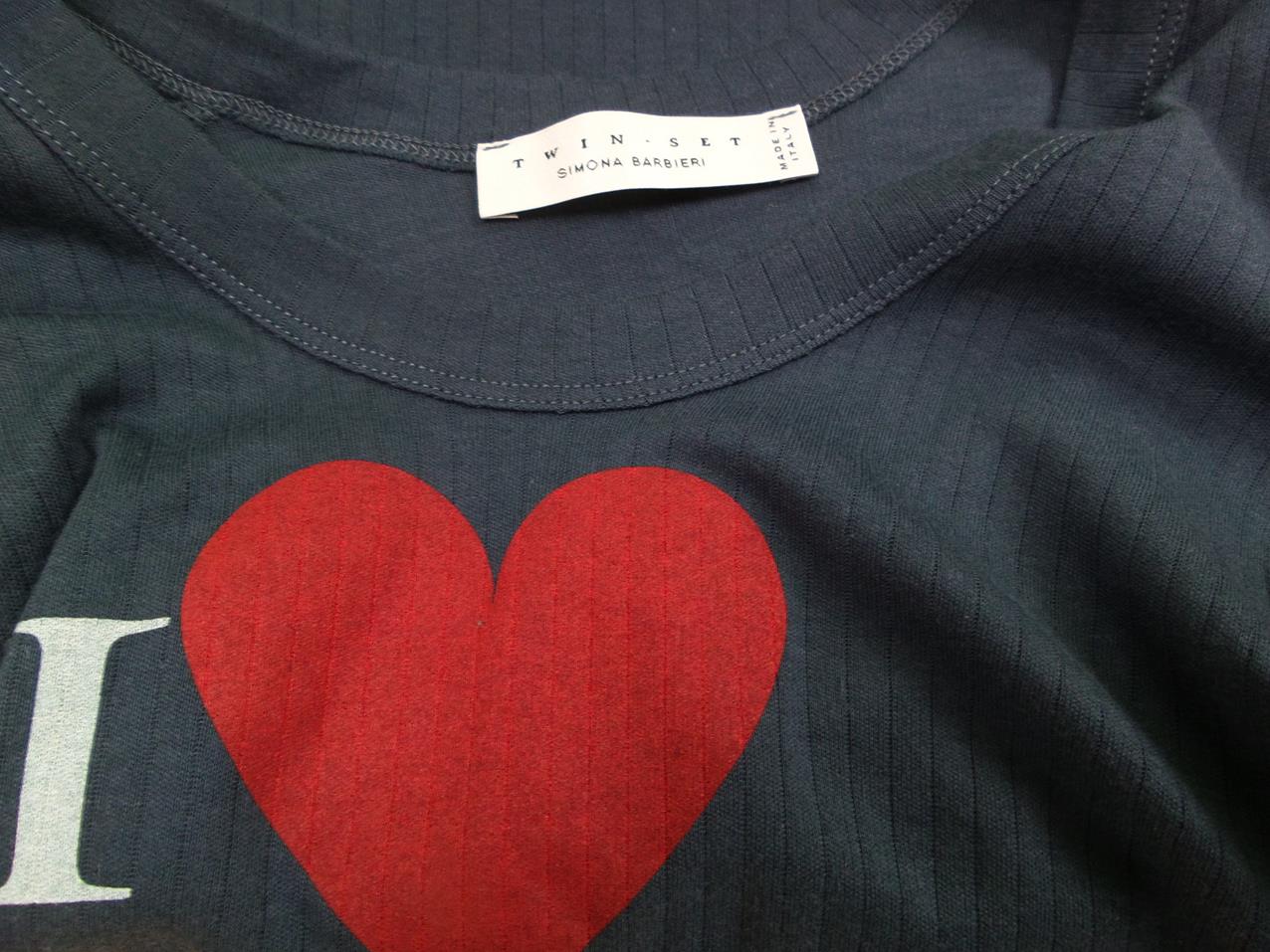 Twin set Simona Barbieri Rozmiar XS Kolor Granatowy Okrągły dekolt T-Shirt Krótki rękaw Materiał Bawełna
