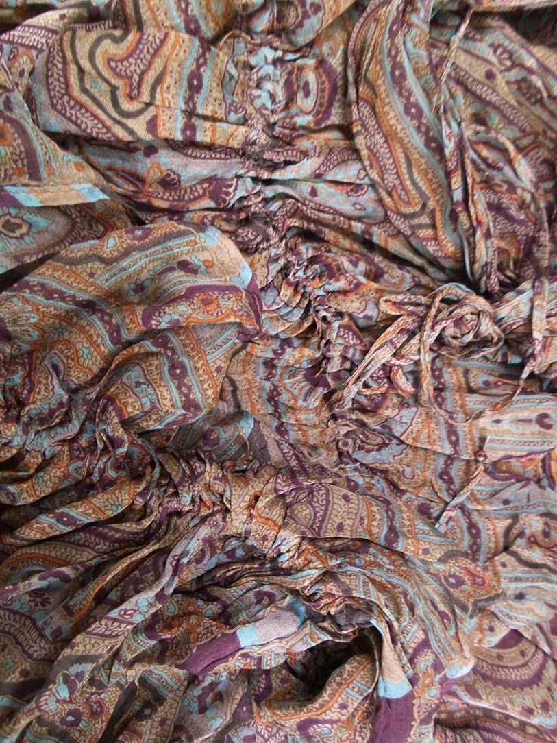 Zara Rozmiar M Kolor Brązowy Paisley Okrągły dekolt Tunika Bluzka Krótki rękaw