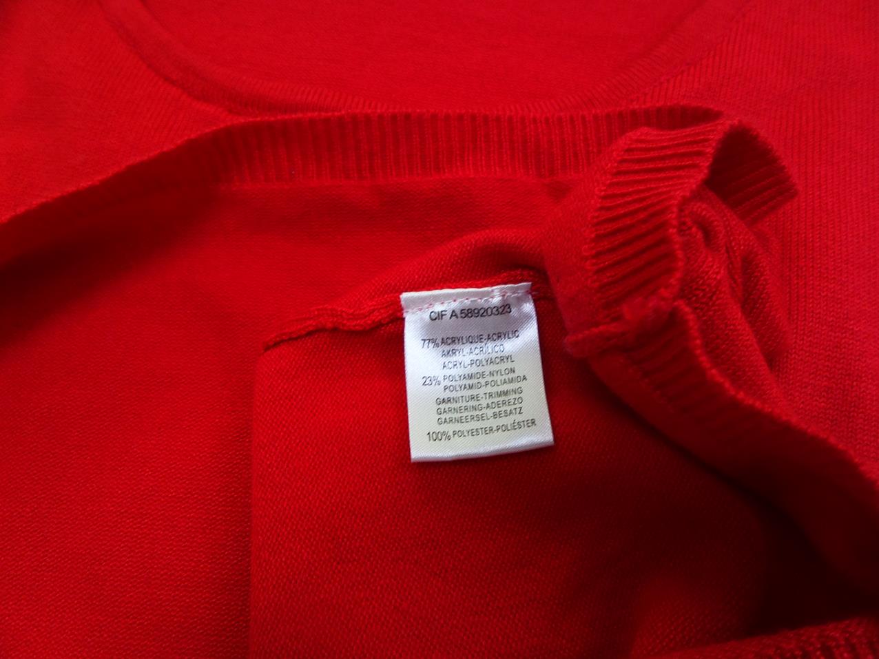 Redoute France Rozmiar 36/38 Kolor Czerwony Kwadratowy dekolt Tunika Bluzka Krótki rękaw Materiał Akryl