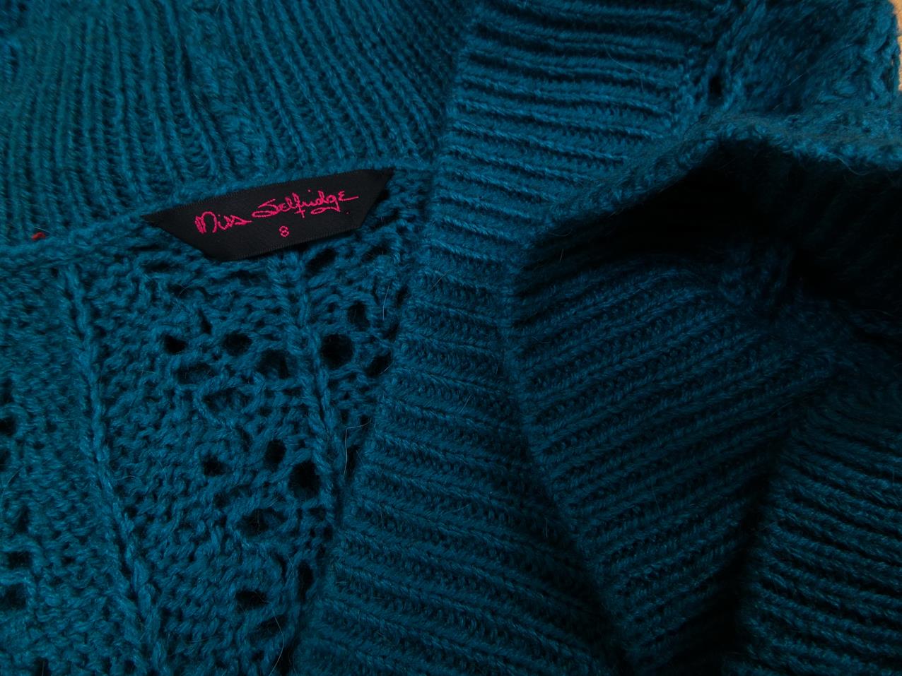 Miss selfridge Rozmiar 8 (36) Kolor Niebieski Głęboki Serek Tunika Bluzka Dzianina Krótki rękaw Miss selfridge Rozmiar 8 (36) Kolor Niebieski Głęboki Serek Tunika Bluzka Dzianina Krótki rękaw