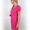 Collection London Rozmiar 14 (42) Kolor Różowy Kwadratowy dekolt Sukienka Sheath Krótki rękaw Midi