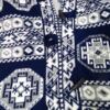 Vintage Rozmiar XXL Kolor Granatowy Kołnierz Długi Zapinany Kardigan Krótki rękaw Cienka dzianina