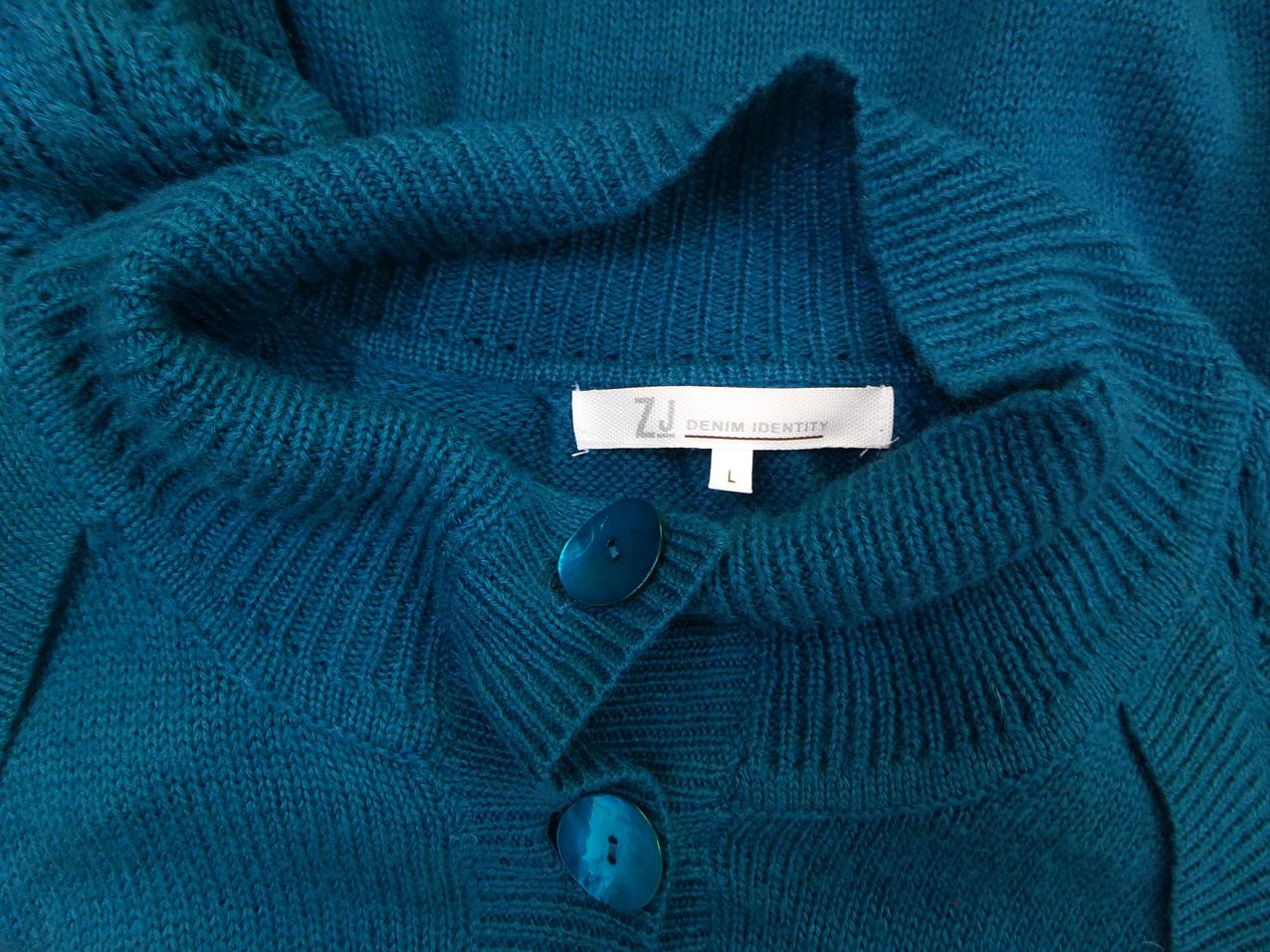 20180105_120825.jpg Zj denim Rozmiar L Kolor Niebieski Golf Długi Zapinany Kardigan Rękaw 3/4 Materiał Akryl Cienka dzianina