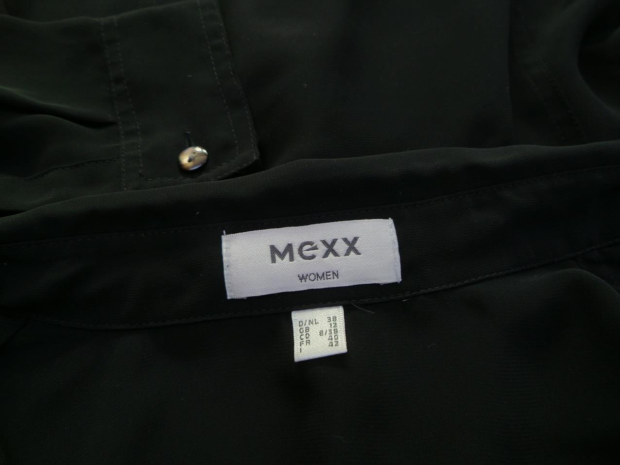 Mexx Rozmiar 38 Kolor Czarny Kołnierz Bluzka Zapinana Długi rękaw Mexx Rozmiar 38 Kolor Czarny Kołnierz Bluzka Zapinana Długi rękaw