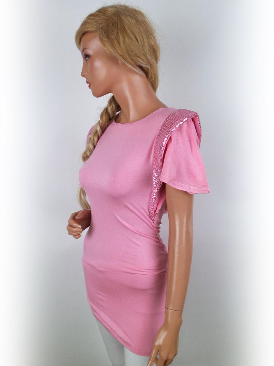 Club L Rozmiar S/M Kolor Różowy Crew Neck Sukienka Bodycon Krótki rękaw Materiał Bawełna Club L Rozmiar S/M Kolor Różowy Crew Neck Sukienka Bodycon Krótki rękaw Materiał Bawełna