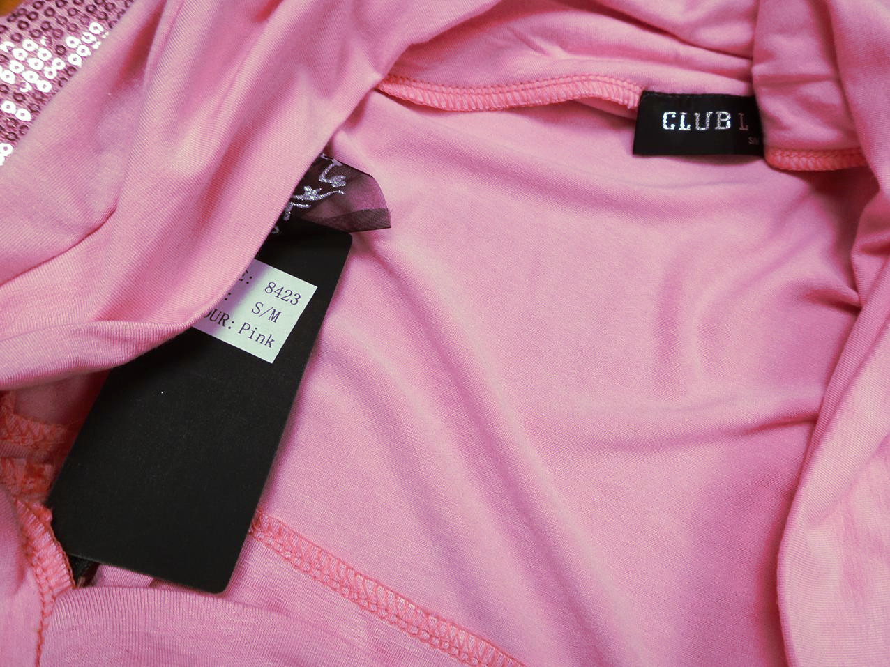 Club L Rozmiar S/M Kolor Różowy Crew Neck Sukienka Bodycon Krótki rękaw Materiał Bawełna Club L Rozmiar S/M Kolor Różowy Crew Neck Sukienka Bodycon Krótki rękaw Materiał Bawełna