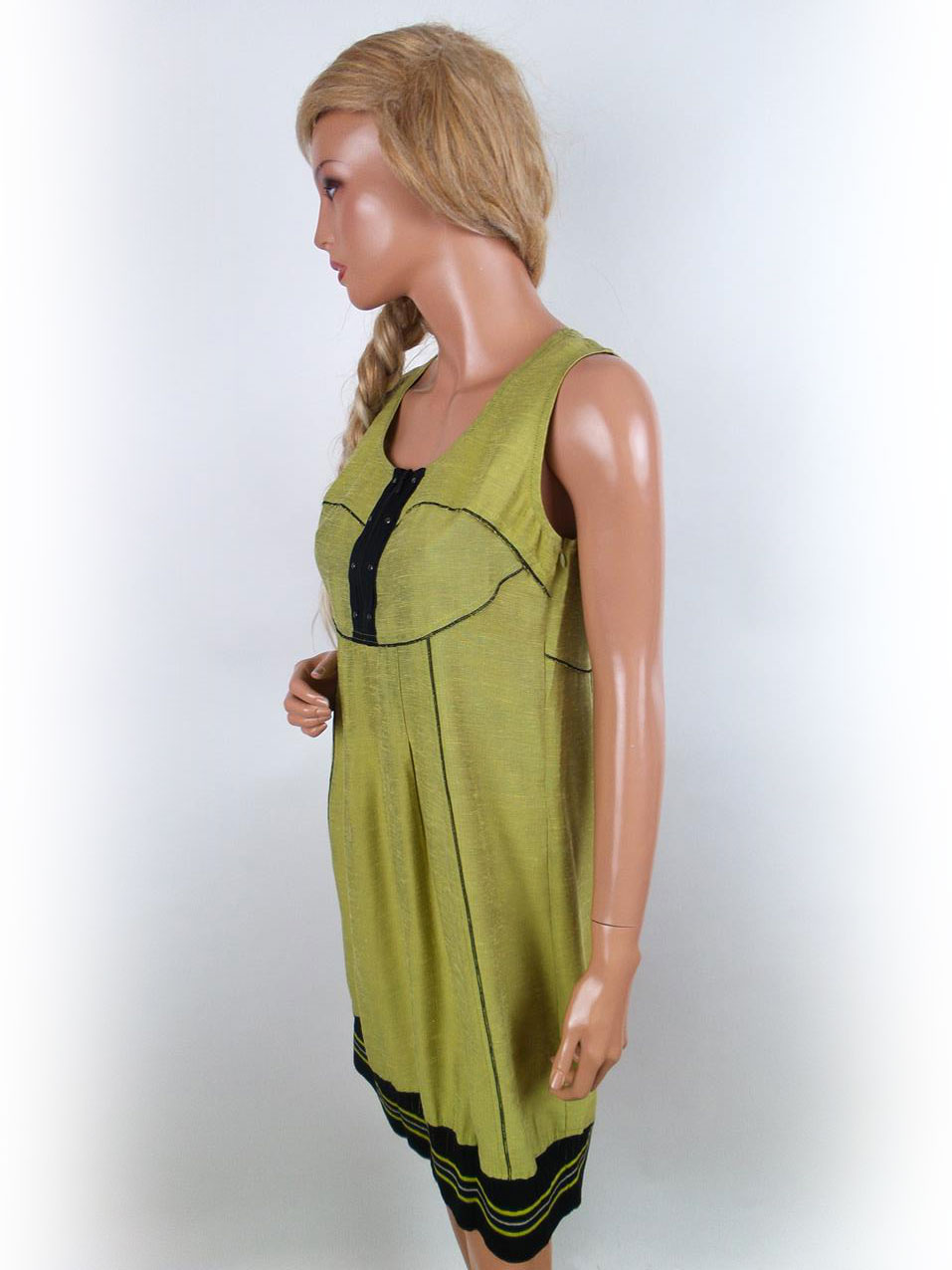 Wearhouse Rozmiar M Kolor Zielony Okrągły dekolt Sukienka Prostokątna Bezrękawnik Do Kolan Wearhouse Rozmiar M Kolor Zielony Okrągły dekolt Sukienka Prostokątna Bezrękawnik Do Kolan