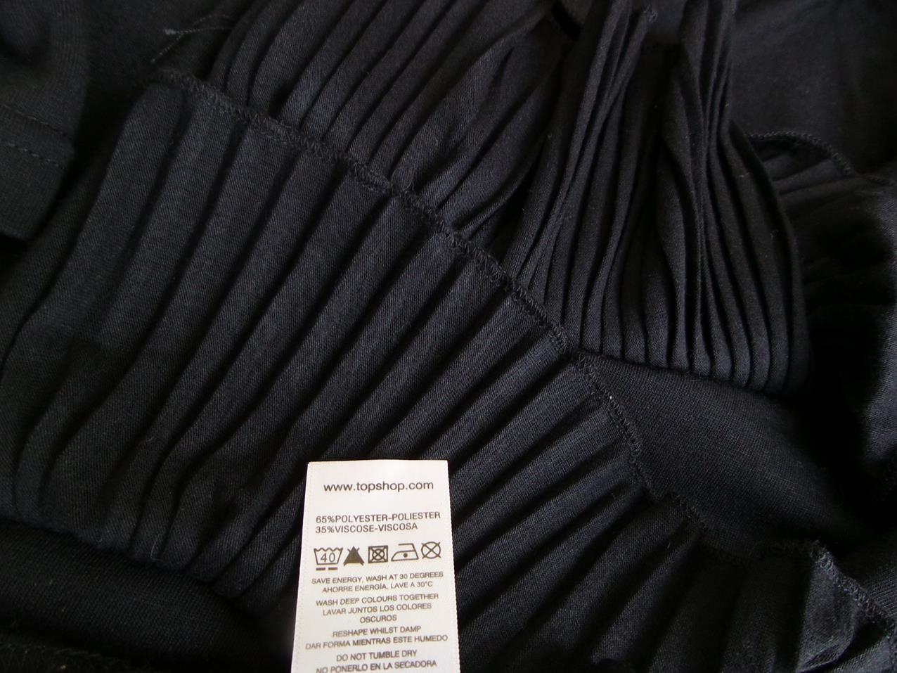 Topshop Rozmiar 10 (38) Kolor Czarny W łódkę Sukienka Sweterkowa Rękaw 3/4 Do Kolan
