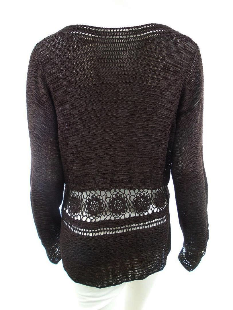 Vintage Rozmiar M Kolor Brązowy W serek Tunika Bluzka Dzianina Długi rękaw Vintage Rozmiar M Kolor Brązowy W serek Tunika Bluzka Dzianina Długi rękaw