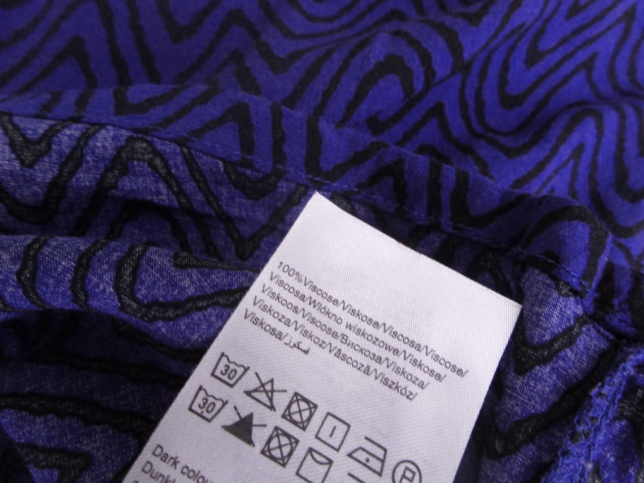 Vero moda Rozmiar M Kolor Fioletowy Jodełka W łódkę Tunika Bluzka Krótki rękaw Materiał Wiskoza 100%