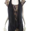 River island Rozmiar 6 (34) Kolor Czarny W łódkę Sukienka Bodycon Krótki rękaw Krótka Materiał Wiskoza 100%