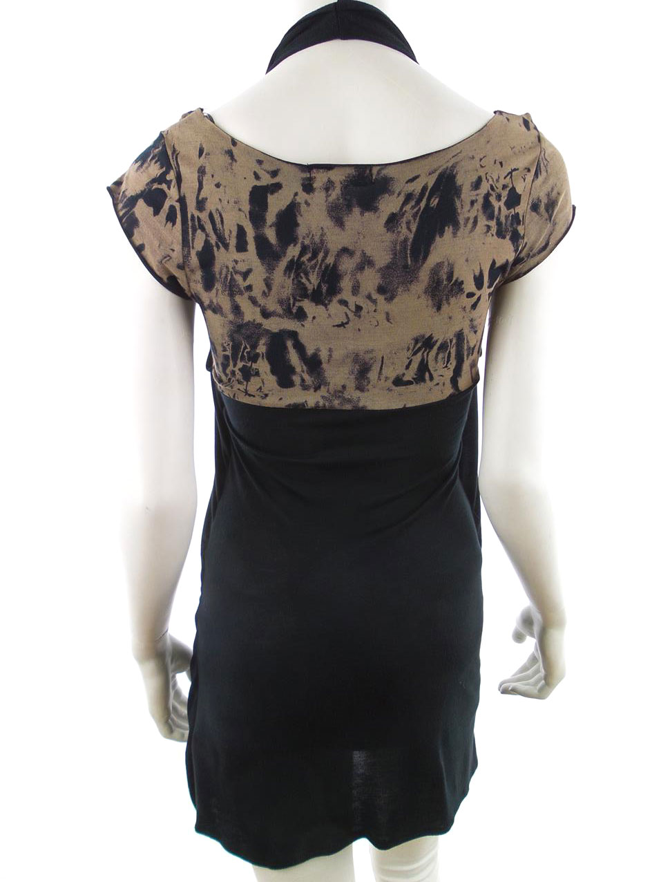 River island Rozmiar 6 (34) Kolor Czarny W łódkę Sukienka Bodycon Krótki rękaw Krótka Materiał Wiskoza 100%
