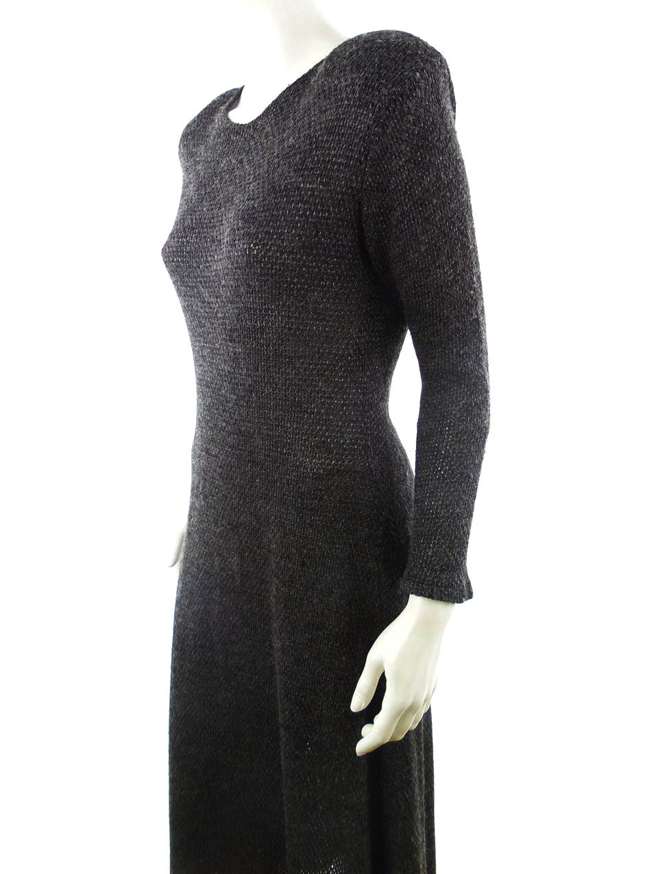 Pamela Lucchesi Rozmiar S Kolor Szary Crew Neck Sukienka Sweterkowa Długi rękaw Długa Materiał Wełna