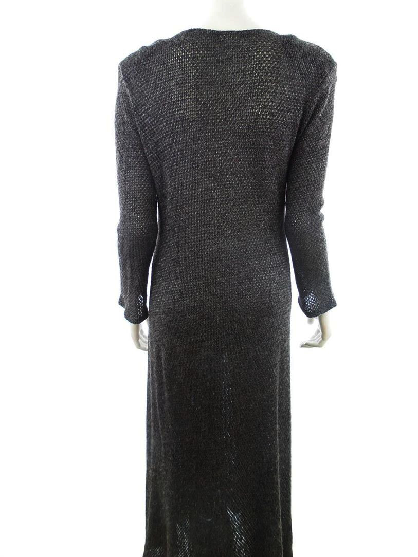Pamela Lucchesi Rozmiar S Kolor Szary Crew Neck Sukienka Sweterkowa Długi rękaw Długa Materiał Wełna