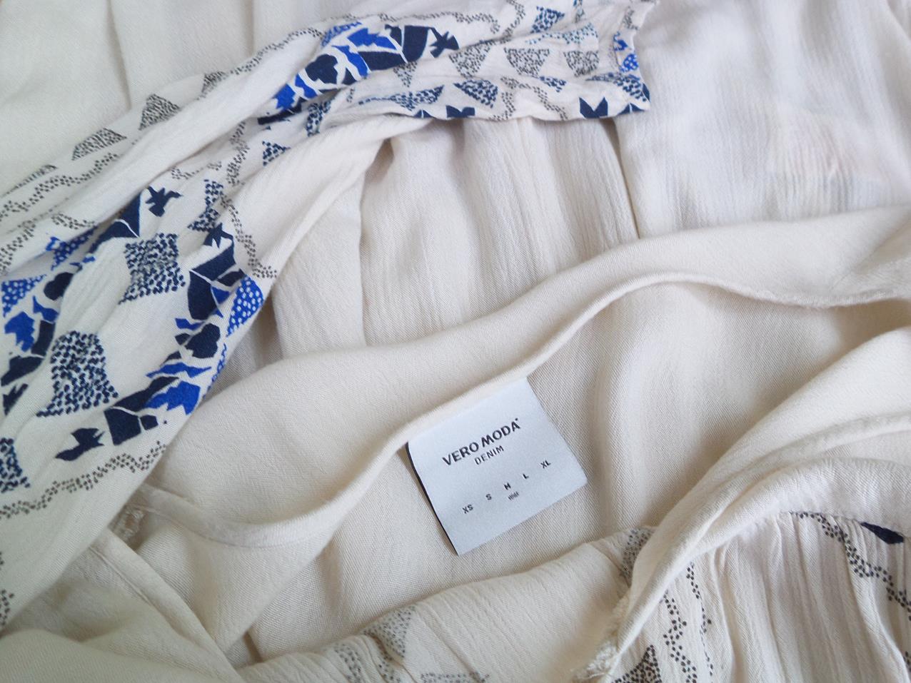 Vero moda Rozmiar M Kolor Beżowy W serek Tunika Bluzka Długi rękaw Materiał Wiskoza 100%