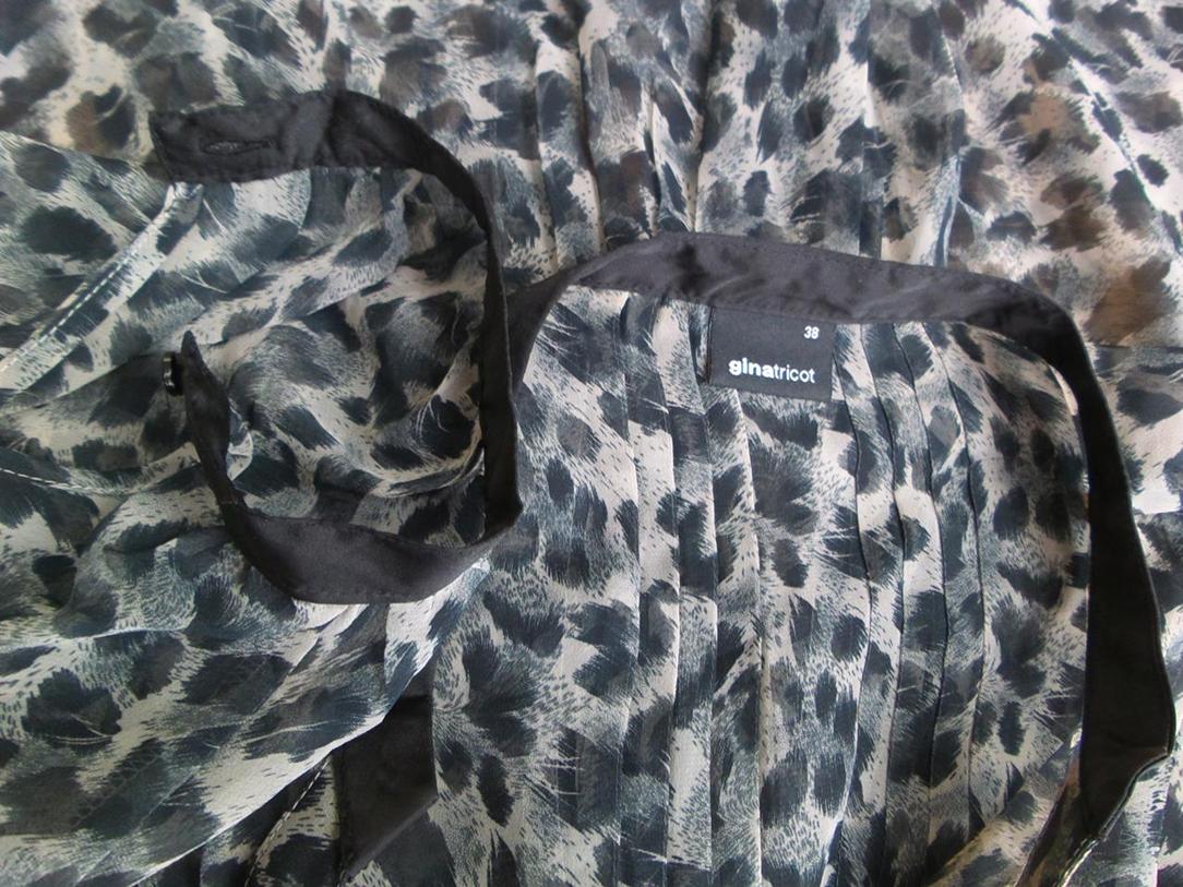 Gina Tricot Rozmiar 38 Panterka Kołnierz Tunika Bluzka Długi rękaw Gina Tricot Rozmiar 38 Panterka Kołnierz Tunika Bluzka Długi rękaw