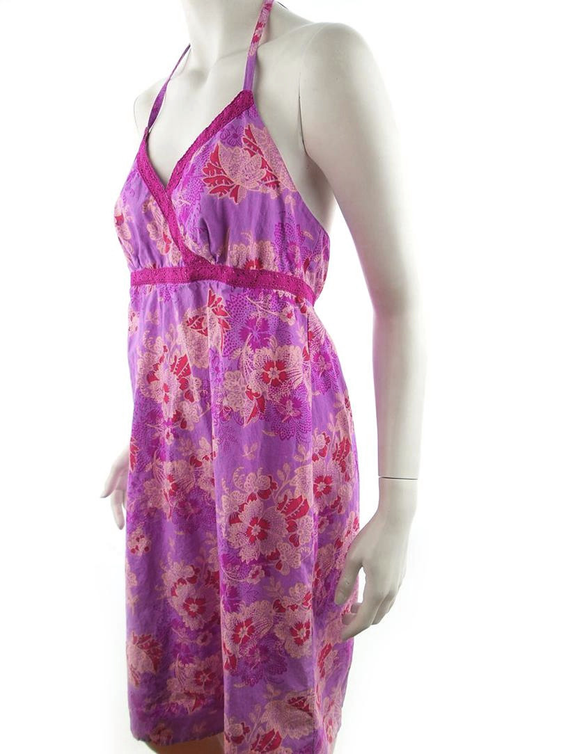 Tu Rozmiar 10 (38) Kolor Fioletowy Halter Sukienka Letnia Bezrękawnik Midi Materiał Bawełna 100% Tu Rozmiar 10 (38) Kolor Fioletowy Halter Sukienka Letnia Bezrękawnik Midi Materiał Bawełna 100%