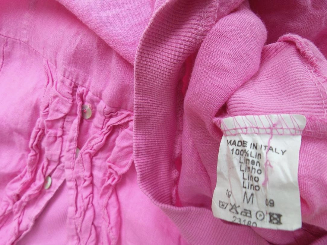 Rozmiar M Kolor Różowy W serek Sukienka A-Line Bezrękawnik Do Kolan Materiał Len 100%