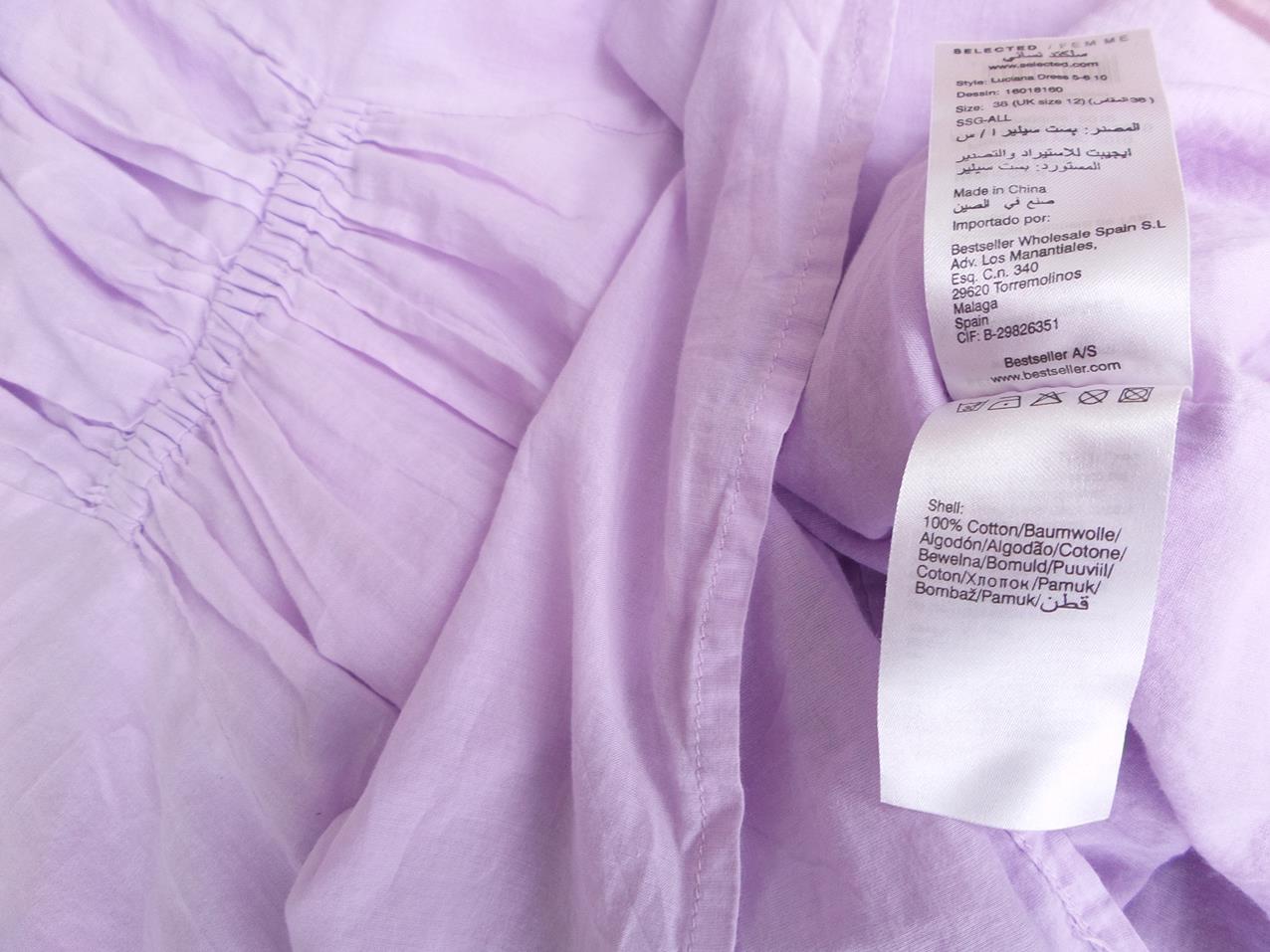 Selected femme Rozmiar 38 Kolor Lawendowy Dekolt U Sukienka Letnia Bezrękawnik Do Kolan Materiał Bawełna 100% Selected femme Rozmiar 38 Kolor Lawendowy Dekolt U Sukienka Letnia Bezrękawnik Do Kolan Materiał Bawełna 100%