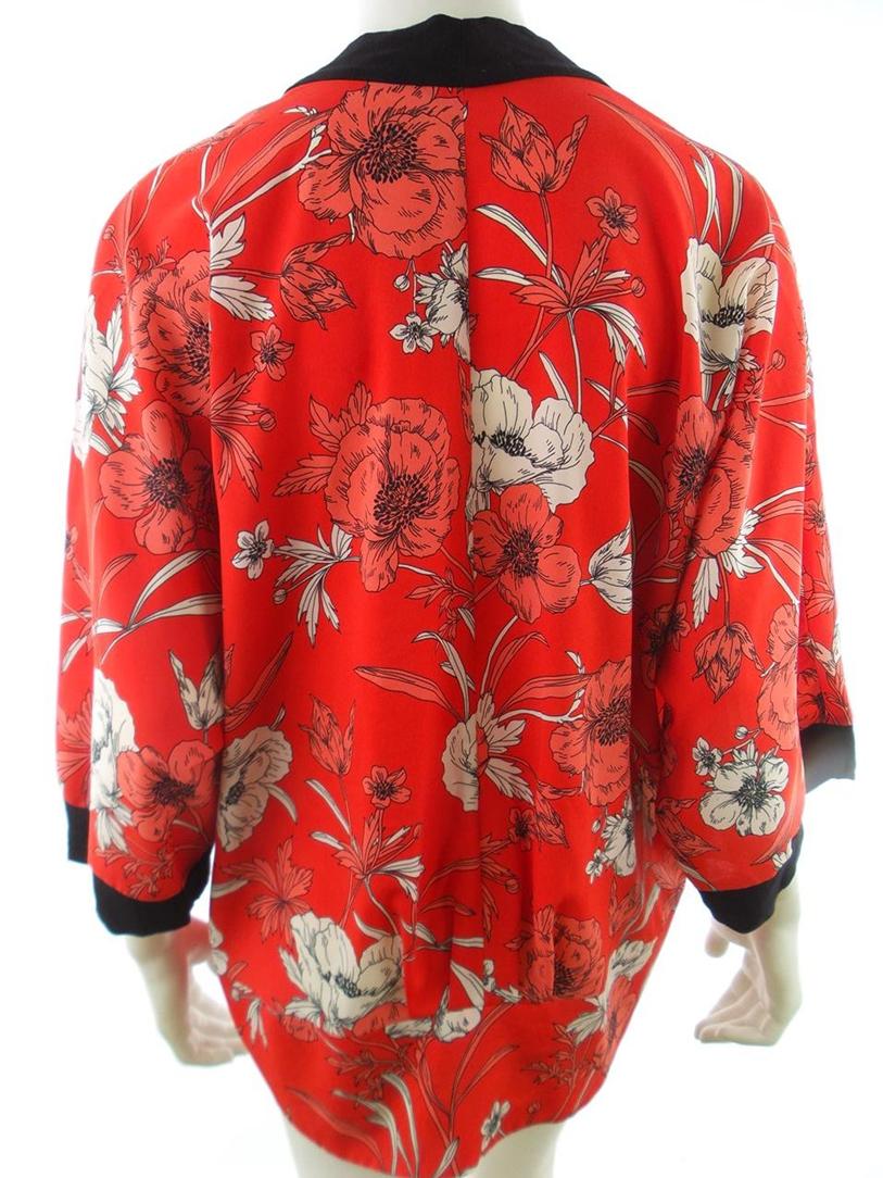 20180130_142552.jpg Dorothy perkins Rozmiar 40 Kolor Czerwony W serek Długi Otwarty Kardigan Rękaw 3/4 Cienka dzianina