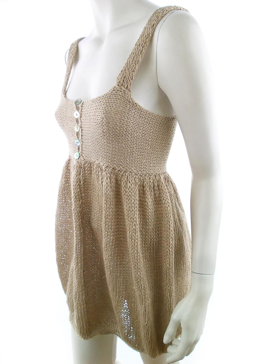 Vintage Rozmiar XS Kolor Beżowy Kwadratowy dekolt Tunika Bluzka Dzianina Bezrękawnik Vintage Rozmiar XS Kolor Beżowy Kwadratowy dekolt Tunika Bluzka Dzianina Bezrękawnik