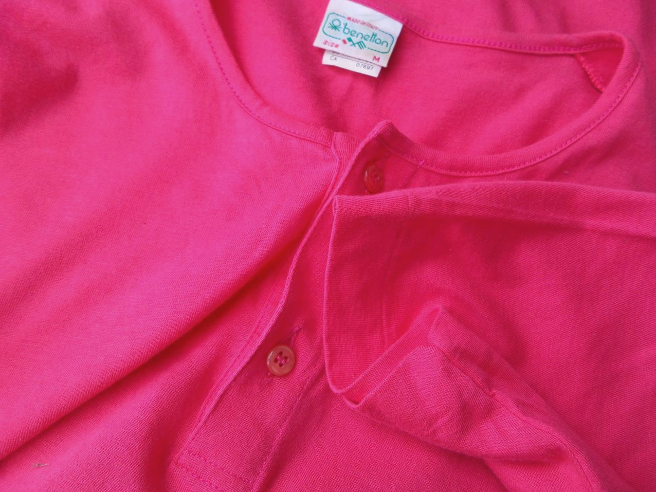 Benetton Rozmiar M Kolor Różowy Crew Neck Koszulka Polo Krótki rękaw Materiał Bawełna 100% Benetton Rozmiar M Kolor Różowy Crew Neck Koszulka Polo Krótki rękaw Materiał Bawełna 100%