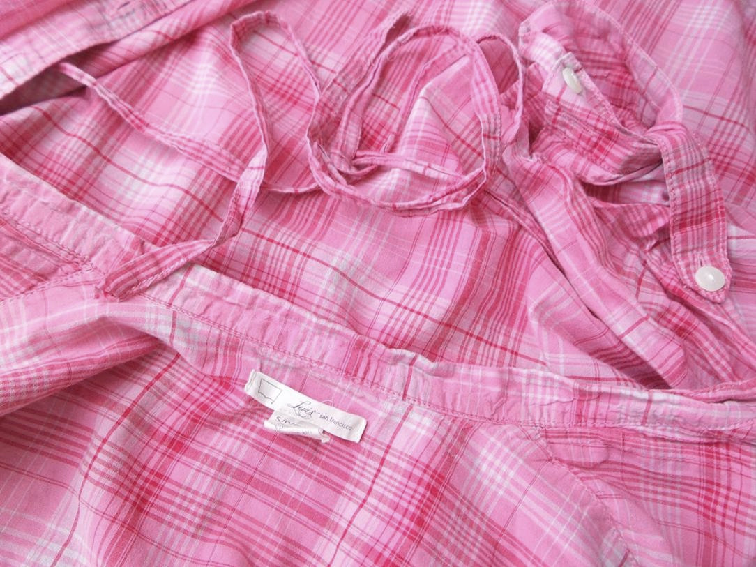 Levis Rozmiar S Kolor Różowy Krata W serek Tunika Zapinana Bluzka Rękaw 3/4 Materiał Bawełna 100% Levis Rozmiar S Kolor Różowy Krata W serek Tunika Zapinana Bluzka Rękaw 3/4 Materiał Bawełna 100%