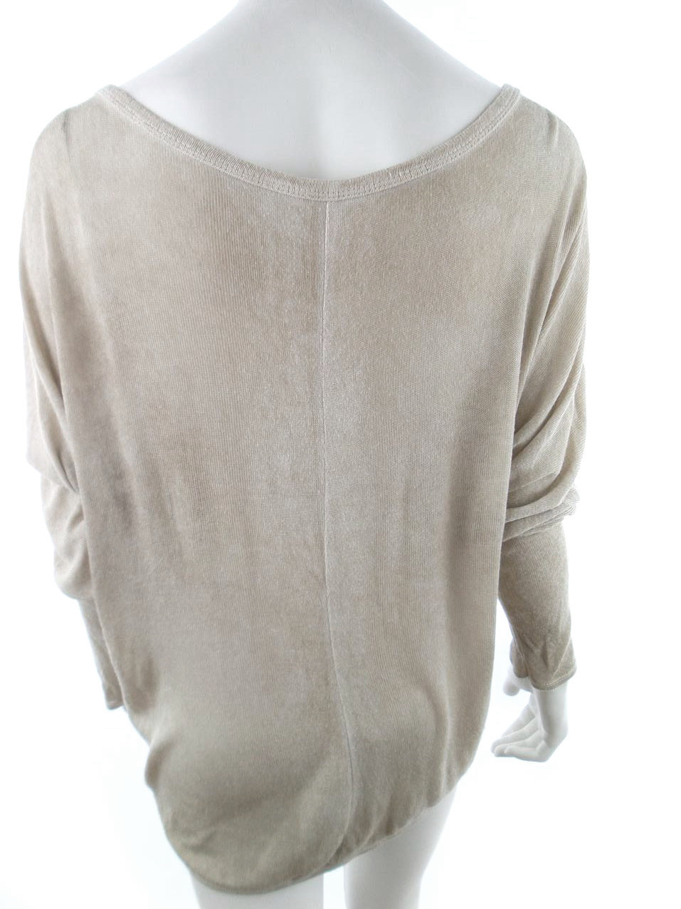 Vintage Rozmiar XL Kolor Beżowy W łódkę Tunika Bluzka Długi rękaw Vintage Rozmiar XL Kolor Beżowy W łódkę Tunika Bluzka Długi rękaw