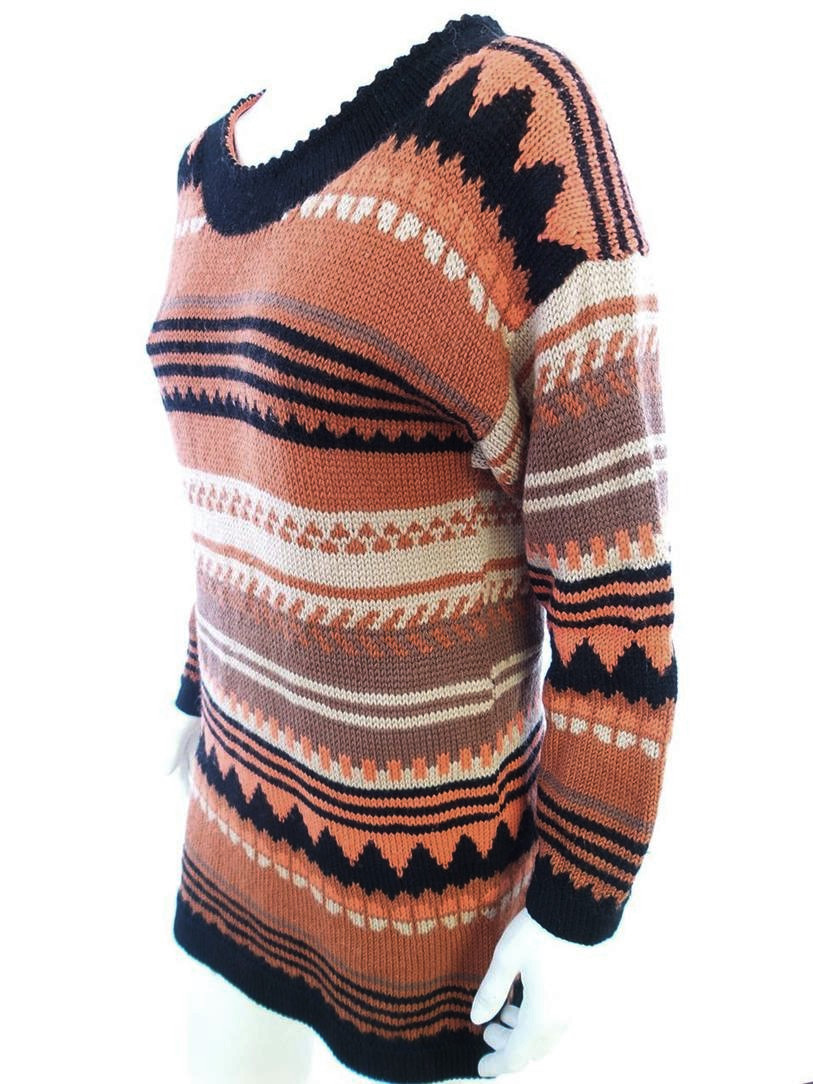 Vintage Rozmiar M Kolor Pomarańczowy Paisley Okrągły dekolt Tunika Bluzka Dzianina Długi rękaw Vintage Rozmiar M Kolor Pomarańczowy Paisley Okrągły dekolt Tunika Bluzka Dzianina Długi rękaw