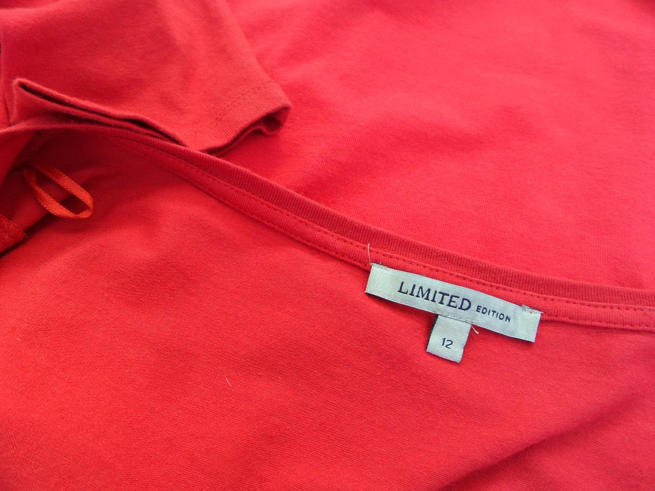 Limited Edition Rozmiar 12 (40) Kolor Czerwony Okrągły dekolt Bluzka Długi rękaw Materiał Modal