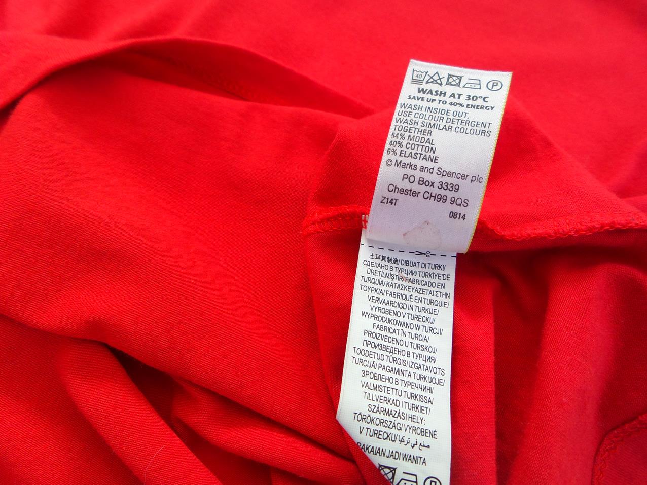 Limited Edition Rozmiar 12 (40) Kolor Czerwony Okrągły dekolt Bluzka Długi rękaw Materiał Modal