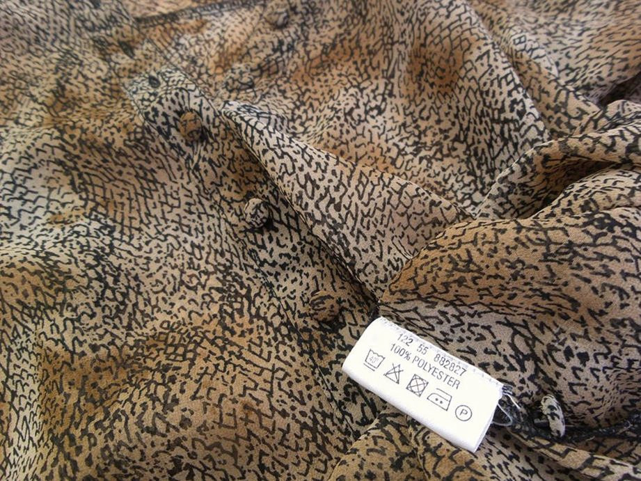 Frk Rozmiar 34 Kolor Brązowy Panterka Crew Neck Tunika Zapinana Bluzka Długi rękaw Frk Rozmiar 34 Kolor Brązowy Panterka Crew Neck Tunika Zapinana Bluzka Długi rękaw