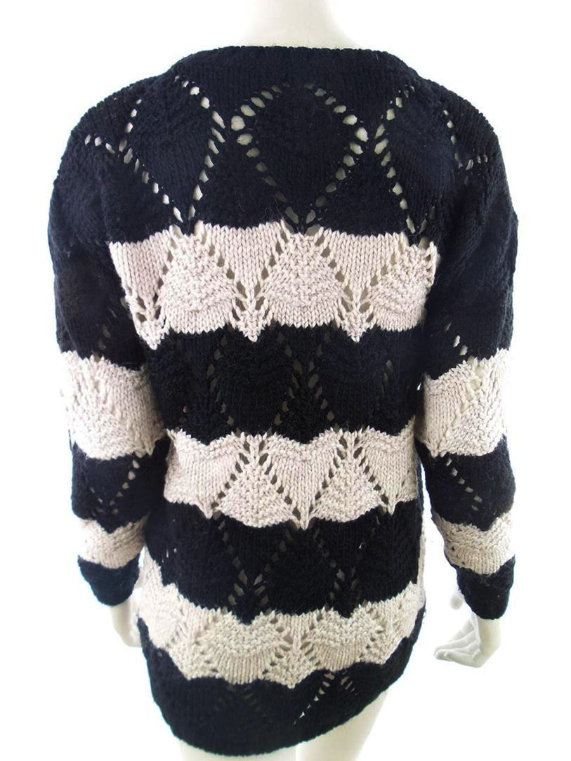 River island Rozmiar 34 Kolor Czarny Pasy Okrągły dekolt Tunika Bluzka Dzianina Długi rękaw Materiał Akryl River island Rozmiar 34 Kolor Czarny Pasy Okrągły dekolt Tunika Bluzka Dzianina Długi rękaw Materiał Akryl