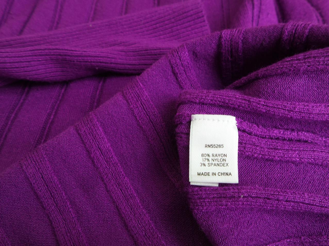Express Rozmiar S Kolor Fioletowy Pasy Dekolt U Tunika Bluzka Dzianina Długi rękaw Materiał Rayon Express Rozmiar S Kolor Fioletowy Pasy Dekolt U Tunika Bluzka Dzianina Długi rękaw Materiał Rayon