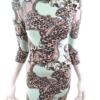 River island Rozmiar 8 (36) Kolor Miętowy W łódkę Sukienka Bodycon Rękaw 3/4 Krótka Materiał Bawełna
