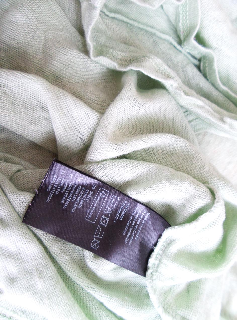 Rozmiar L Kolor Miętowy W serek T-Shirt Bezrękawnik Materiał Len 100%
